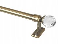 Karnisz mini zazdrostka metalowy rozsuwany złoty antyk Crystal 60-80 cm
