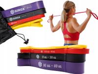 ZESTAW 4 GUMY OPOROWE DO ĆWICZEŃ POWERBAND MOCNE GUMY DO TRENINGU FITNESS