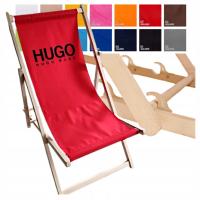 LEŻAK Z LOGO DREWNIANY PERSONALIZOWANY REKLAMOWY Z NADRUKIEM **Premium**