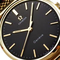 OMEGA мужские часы Vintage LITE Gold 14k / 585 Калибр 601 (1) 1969 черный