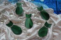 ZESTAW 5 szt. Kot zielony witrażowy Tiffany