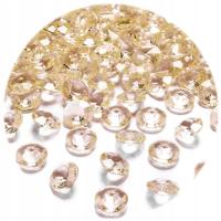 DIAMENTY kryształki wesele 12 mm złote 100 szt