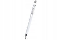 Grawerowane długopisy z logiem 100szt. z gumką do ekranów k.biały