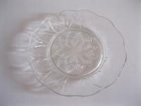 STARY SZKLANY POLSKI TALERZYK CIASTA