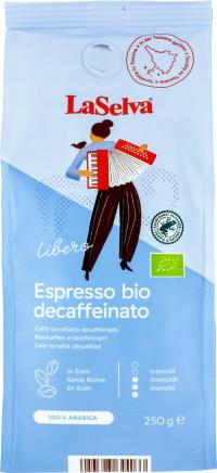 Кофе либеро эспрессо зерна 250 г без кофеина био