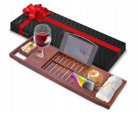 TACA NA WANNĘ DO KĄPIELI BAMBUSOWA PÓŁKA ŁAZIENKOWA DREWNIANA BRĄZOWA SEREN