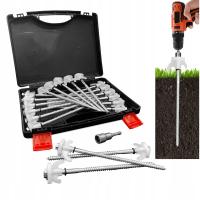 Śledzie do Namiotu 20cm Długie Szpilki Przykręcane Kotwy Wojskowe Zestaw