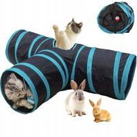 SZELESZCZĄCY TUNEL DLA KOTA Z 3 WEJŚCIAMI I PIŁECZKAMI SKŁADANY 82cm