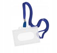 Identyfikator z taśmą twardy 55x90mm FOROFIS 91639 niebieska smycz 1 szt