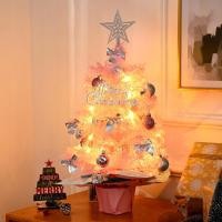 Sztuczna choinka Livofloral do dekoracji wnętrz na stół z lampkami zestaw
