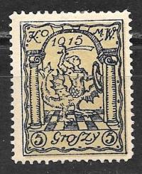 $$1915 POCZTY SAMORZĄDOWE - WARSZAWA Fi 1* HERB MIASTA