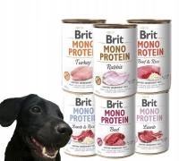Влажная смесь 6 вкусов 6КС400Г протеина еды Брит моно для аллергии собаки