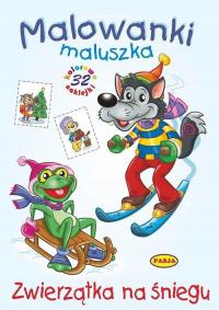 ZWIERZĄTKA NA ŚNIEGU. MALOWANKI MALUSZKA. NAKLEJKI