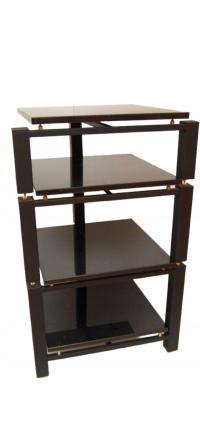 Stolik audio metalowy z blatem granitowym 3 półkowy