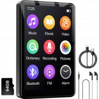 ODTWARZACZ MP3 BLUETOOTH 64GB RADIO FM SŁUCHAWKI HIFI PRZENOŚNY MENU