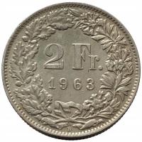 45826. Szwajcaria, 2 franki, 1963r. - Ag