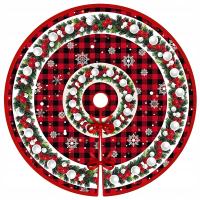 Dywanik Pod Choinkę Mata Futerko Dywan 90cm Duży na Prezenty Okrągły Święta