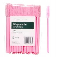 SZCZOTECZKI DO RZĘS I BRWI 50 SZTUK NYLONOWE RÓŻOWE