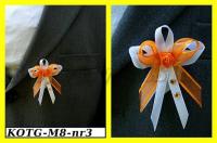 Kotylion dla Gości z dżetami pomarańczowy - KOTG-M8-NR03