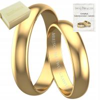 KLASYCZNE OBRĄCZKI ZE ZŁOTA PRÓBY 333 PÓŁOKRĄGŁE 4 MM