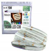 Taśma LED COB 784diod linia światła RGBW + NW neutralna 24V <19w/m 1mb