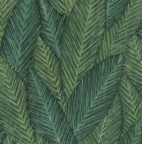 Tropikalne LIŚCIE- jak obraz, Zielona TAPETA na Flizelinie- Erismann