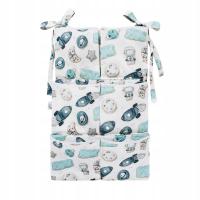 Organizer , przybornik na łóżeczko 120 i 140 Kosmos 65x40cm 6 kieszonek