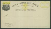 61 - PERU PERUANA przedruk 1 Centavo na 5 Cinco - do 1900 r