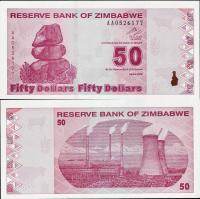 Zimbabwe 2009 - 50 Dollars Pick 96 UNC