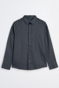 Koszula chłopięca o regularnym kroju z długim rękawem, szara, 146 REPORTER