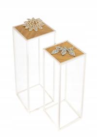 METALOWY STOJAK NA KWIATY ROŚLINY KWIETNIK BIAŁY LOFT 2 SZTUKI