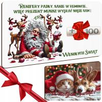 ŚWIĄTECZNY BON PODARUNKOWY Prezent Na Święta Choinkę Voucher na Pieniądze
