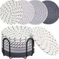 8 X PODKŁADKA PODSTAWKA POD KUBEK SZKLANKĘ PIWO STOŁOWA ZESTAW ZE STOJAKIEM