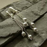 RayOfArt - Srebro klipsy kulki dlugie