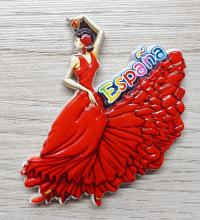 HISZPANIA TANCERKA FLAMENCO Magnes na lodówkę ceramiczny pamiątka C661