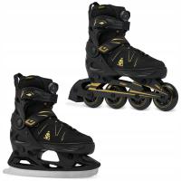 Rolki Łyżwy figurowe Regulowane 2w1 RAVEN Pulse PRO Gold FitGo