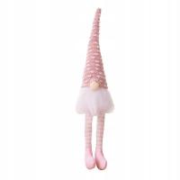 KRASNAL ŚWIĄTECZNY BOŻE NARODZENIE Z PLUSZU Siedzący pudrowy piękny