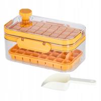 Taca na kostki lodu do zamrażarki Oszczędność miejsca Przenośny uchwyt Łatwe uwalnianie Pomarańczowy