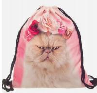 WOREK SZKOLNY NA OBUWIE I STRÓJ GIMNASTYCZNY - kot