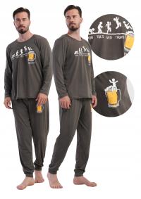 Piżama Męska bawełniana długi rękaw spodnie Vienetta zabawna
