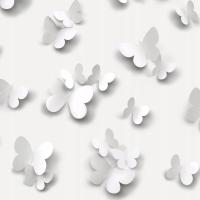 Картинка 3D бабочки бабочки белая серая нежная