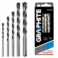 Zestaw wierteł do betonu 4-10 mm 5 szt. cylindryczne do wkrętarki GRAPHITE