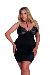 CALISTA black chemise XXL+ (XXXL/XXXXL) czarna halka