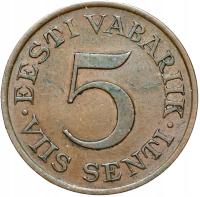 + Estonia - 5 Senti Centów 1931 - Tallin - STAN !