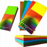 Цветные картонные разделители для переплета 1/3 A4 Mix 100 шт закладки