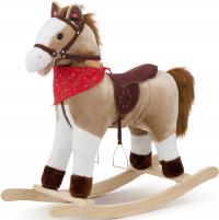 KOŃ NA BIEGUNACH Konik DUŻY 74cm bujany RŻY GALOPUJE RUSZA OGONEM Sesttino