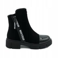 Botki DAMSKIE ocieplane NA ZAMEK trzewiki TRAPERY