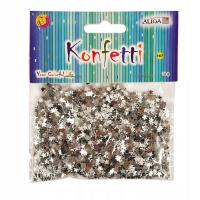 KONFETTI DO DEKOROWANIA OZDABIANIA GWIAZDKI 14g SREBRNE MT-4195 ALIGA