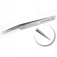 Pęseta do Przedłużania Rzęs Prosta Diamond Silver PLATINUM do Rozdzielania