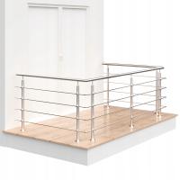 Balustrada barierka balkonowa, stal nierdzewna, 4 x Ø12 mm, długość - 4 m
